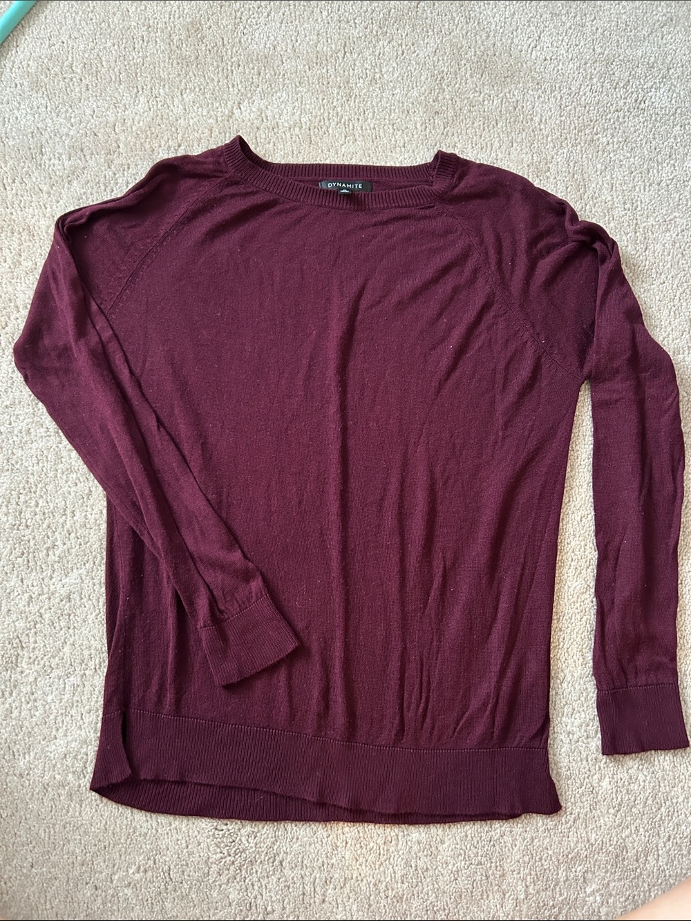 Dynamite Women's Burgundy Crewneck Sweater